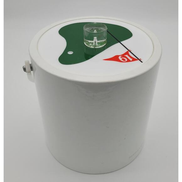 Vintage Morgan 9" Vinyl Bucket Brigade 19th Golf Hole Ice Bucket w/ Handle USA - Picture 5 of 16